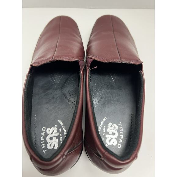 SAS Women’s Dream Wine Leather Slip On Shoes 1.5” Heel Size 8.5 Medium - Picture 4 of 11
